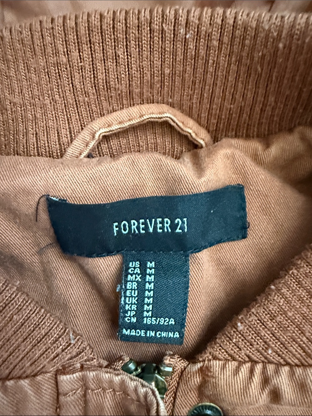 Forever 21 Rust Orange Hooded Utility Anorak Jacket Medium - Picture 10 of 13